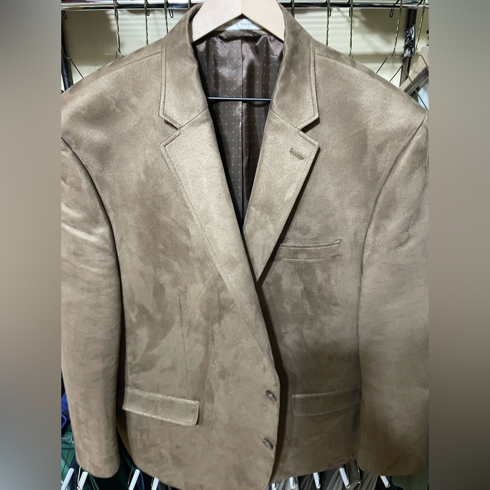 Chaps 48R Brown Suede Blazer